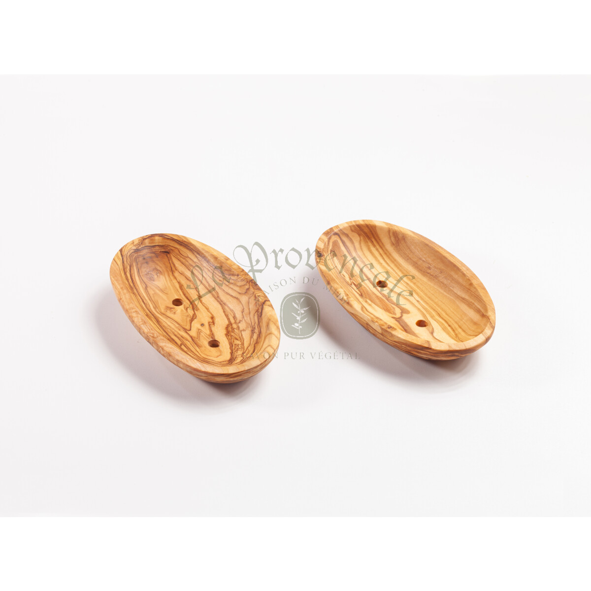 Seifenablage aus Olivenholz, oval gelocht    ca. 13 x 8 cm